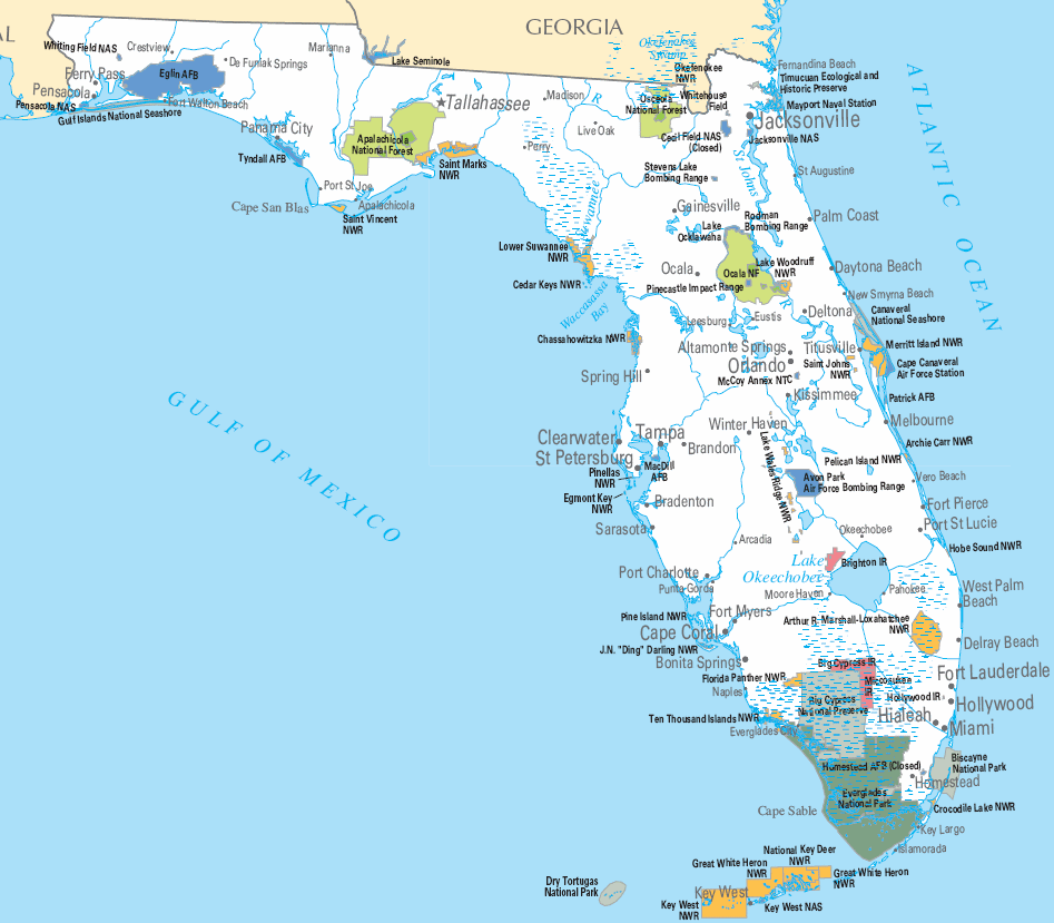 Carte détaillée Floride