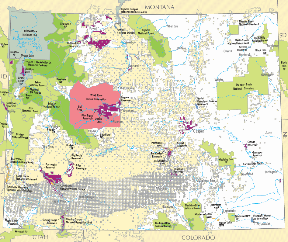 Carte détaillée Wyoming