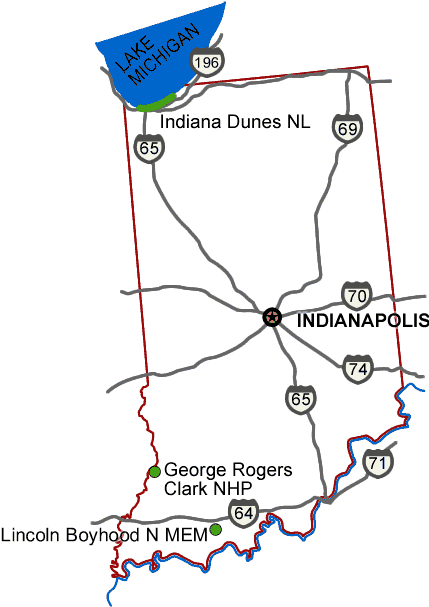 Carte des parcs Indiana