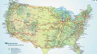 Carte réseau ferroviaire Usa