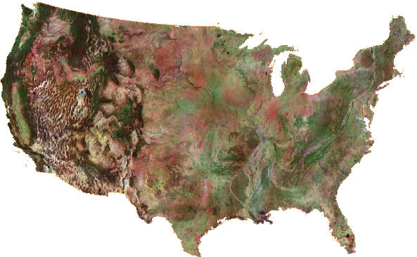 Carte satellite Usa Etats Unis