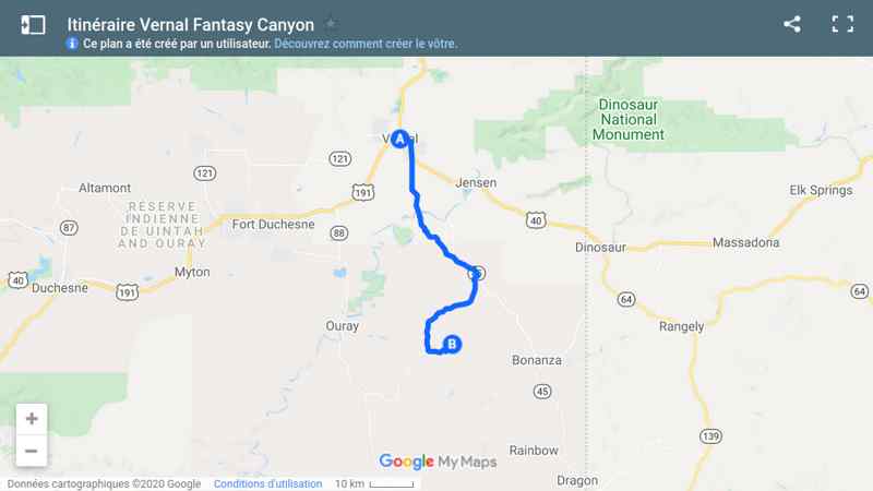Itinéraire Fantasy Canyon