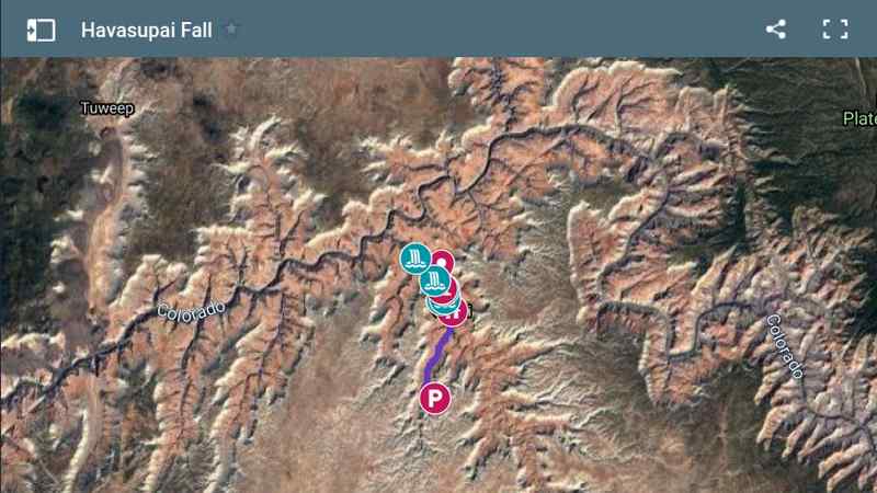 Trajet Peach Springs Supai village