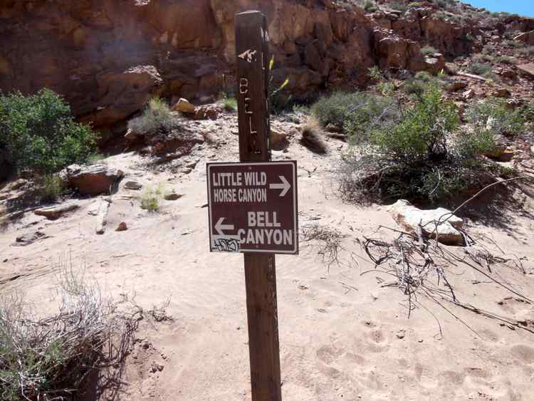 Panneau junction Little Wild Horse Canyon