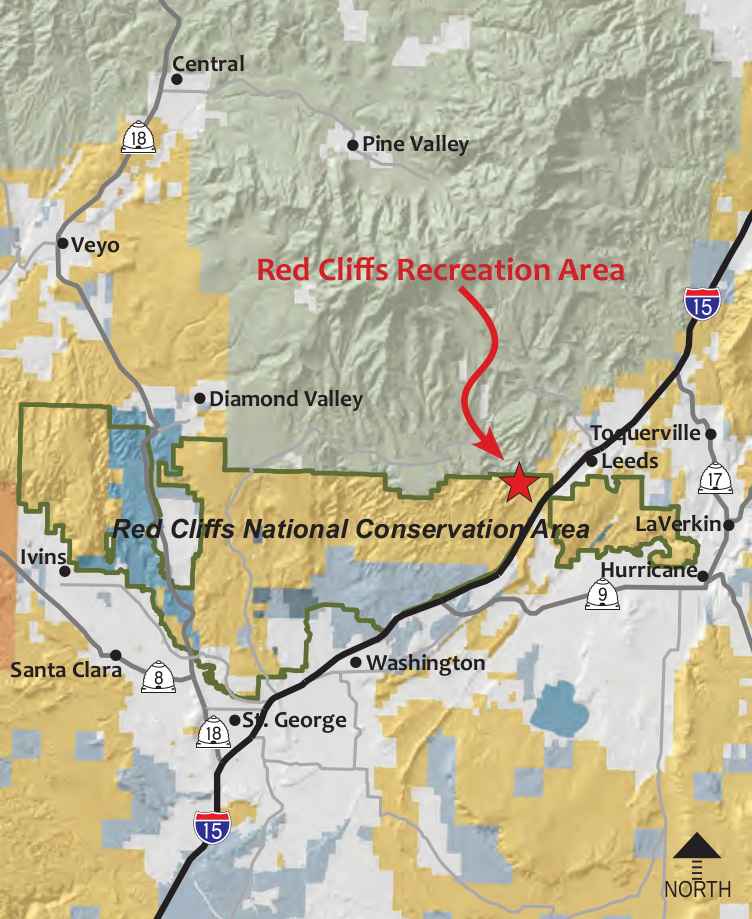 Carte région Red Cliffs National Conservation Area