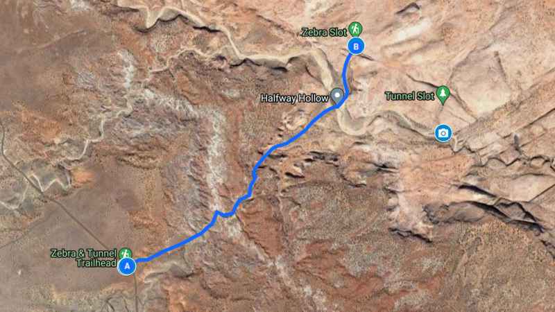 Itinéraire Zebra Slot Canyon
