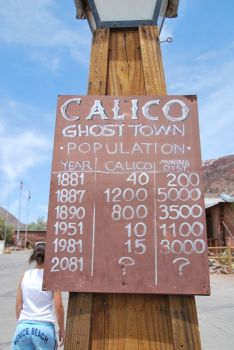 Calico Ghost Town Population