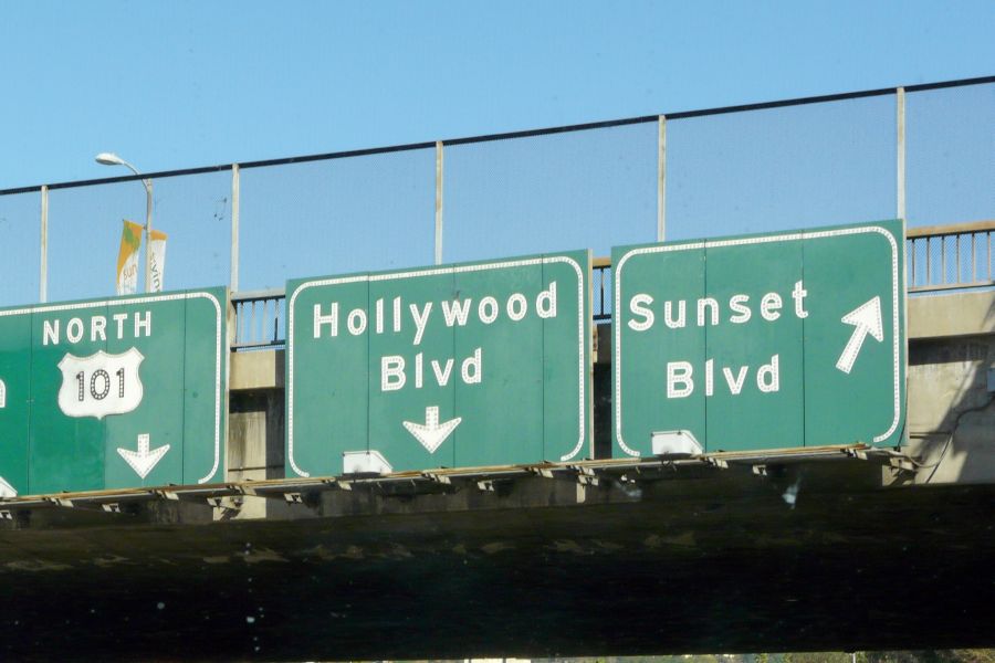 Panneaux Hollywood et Sunset Boulevard
