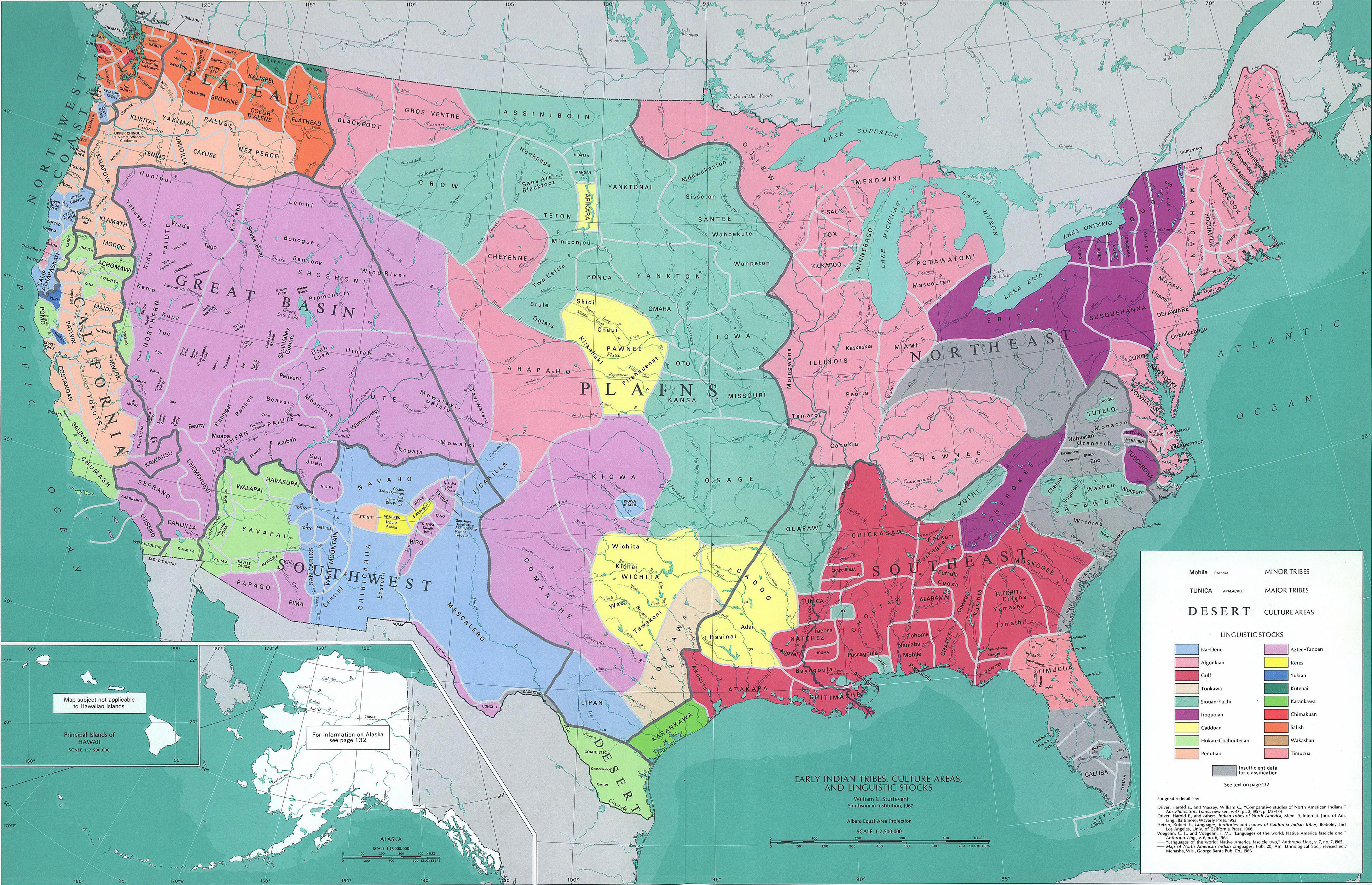 Carte des Amérindiens en 1600