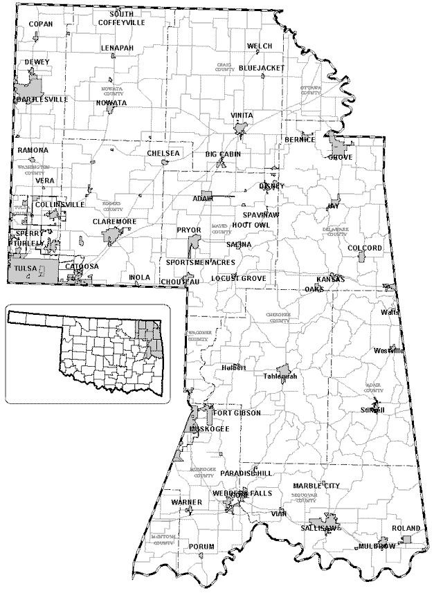 Carte réserve Cherokee Nation