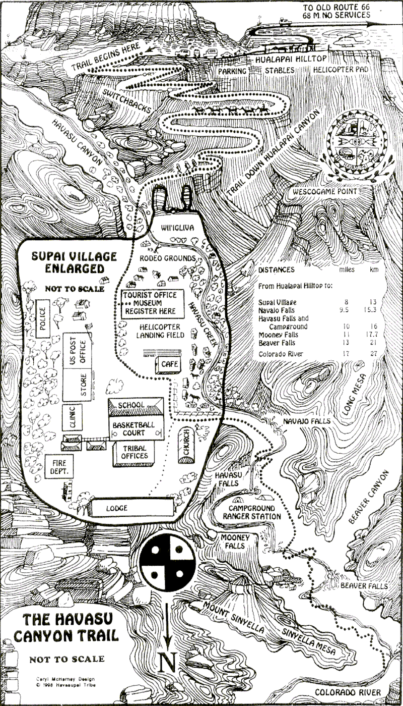 Carte réserve Havasupai Tribe of the Havasupai Reservation