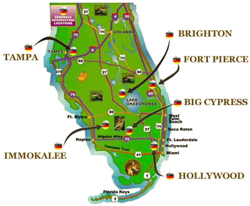 Carte réserve Seminole Nation
