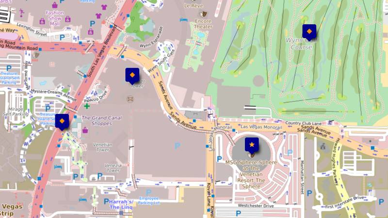 Carte Sph&egrave;re Las Vegas