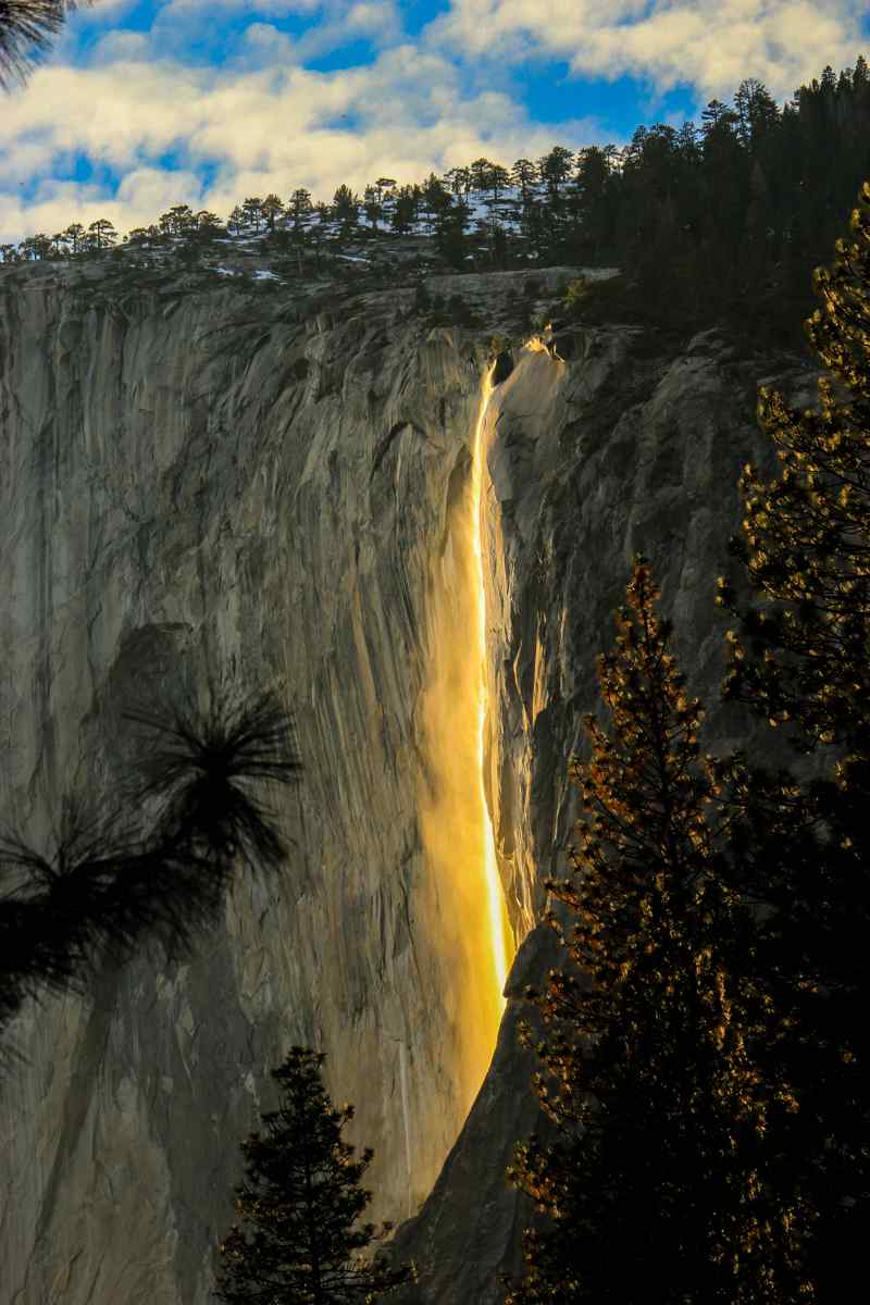 Horsetail fall, la chute de feu du Yosemite