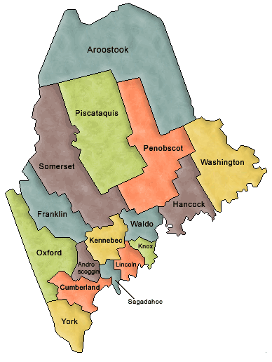 Carte des comtés Maine