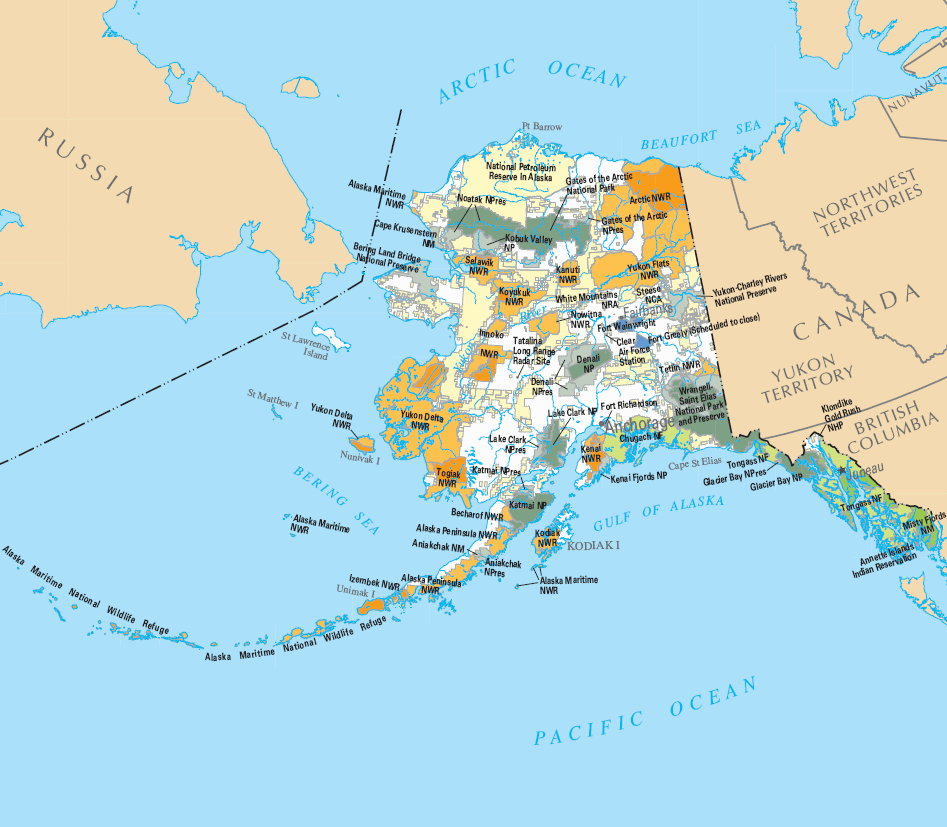 Carte détaillée Alaska