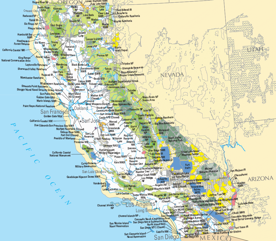Carte détaillée Californie