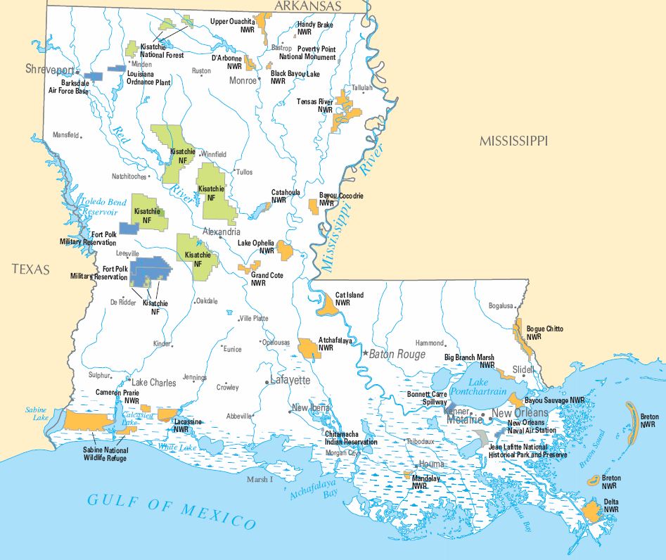 la louisiane carte états unis