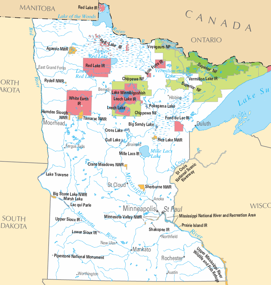 Carte détaillée Minnesota