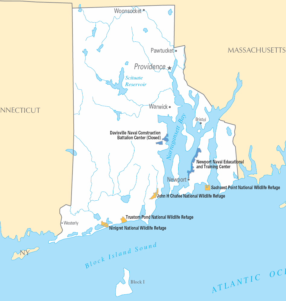 Carte détaillée Rhode Island
