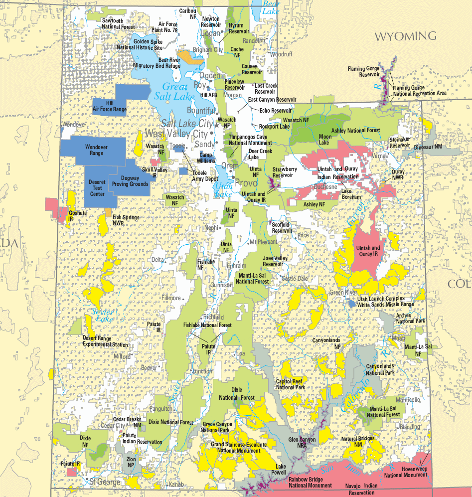 Carte détaillée Utah