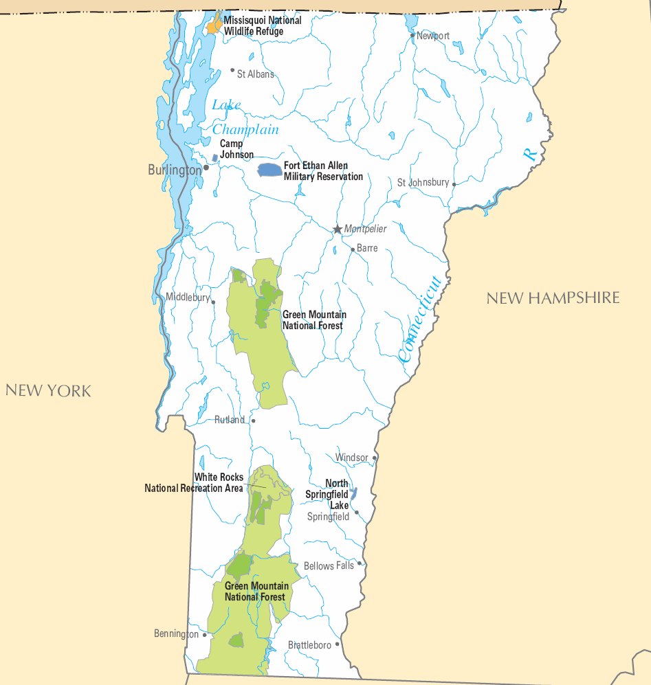 Carte détaillée Vermont