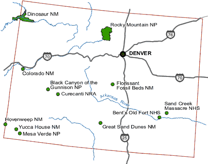 Carte des parcs Colorado