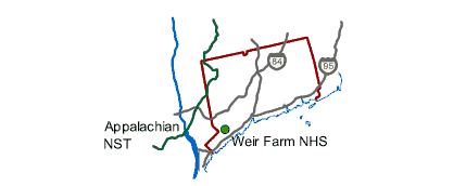 Carte des parcs Connecticut