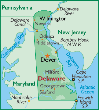 Carte des parcs Delaware