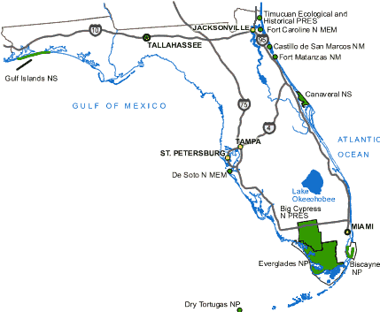 Carte des parcs Floride
