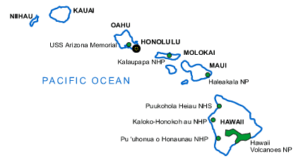 Carte des parcs Hawaii
