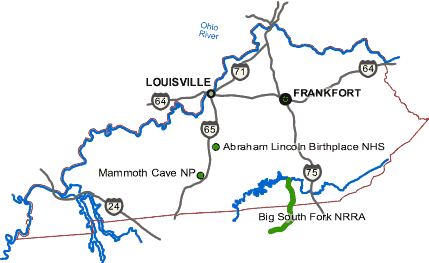 Carte des parcs Kentucky