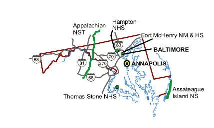 Carte des parcs Maryland