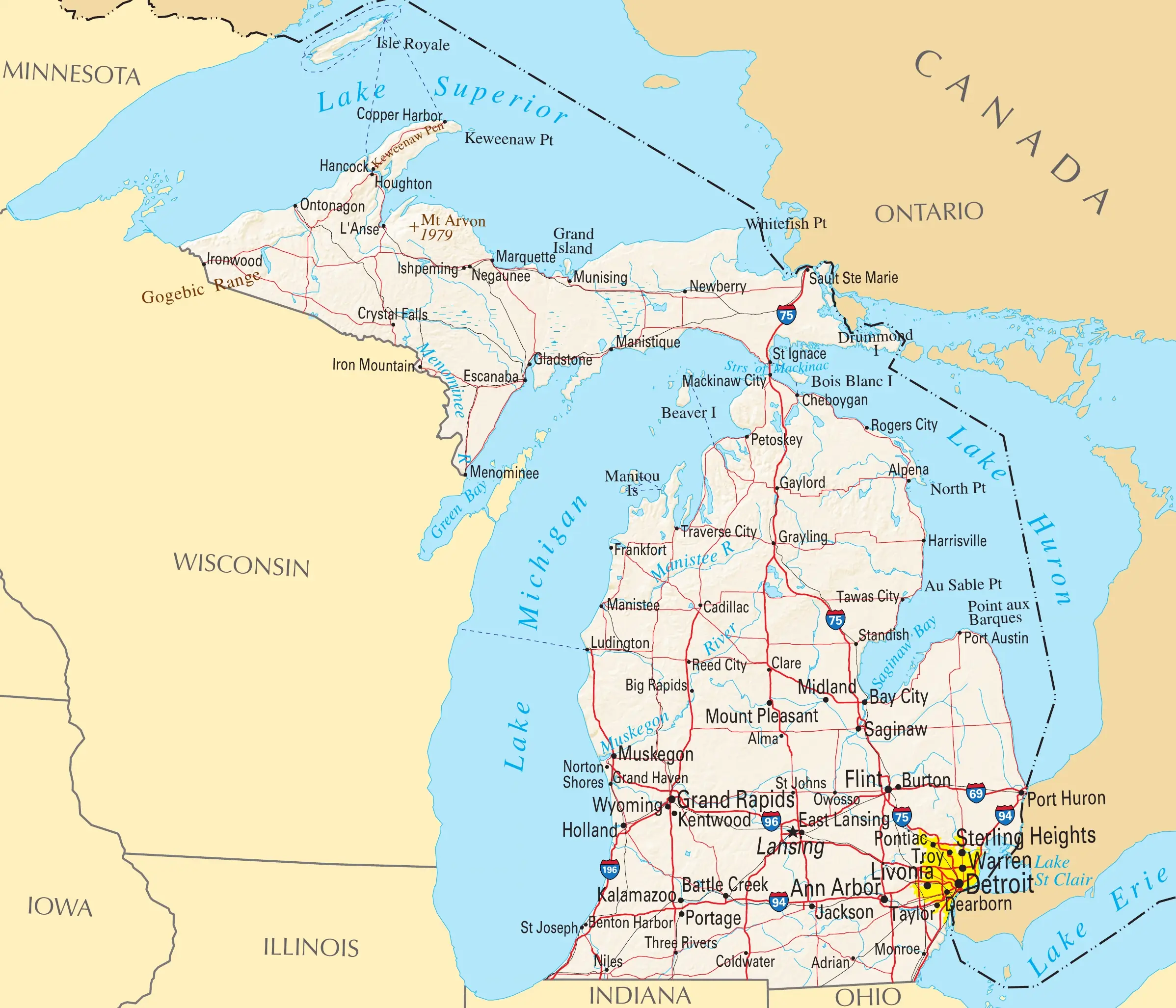 Carte Michigan