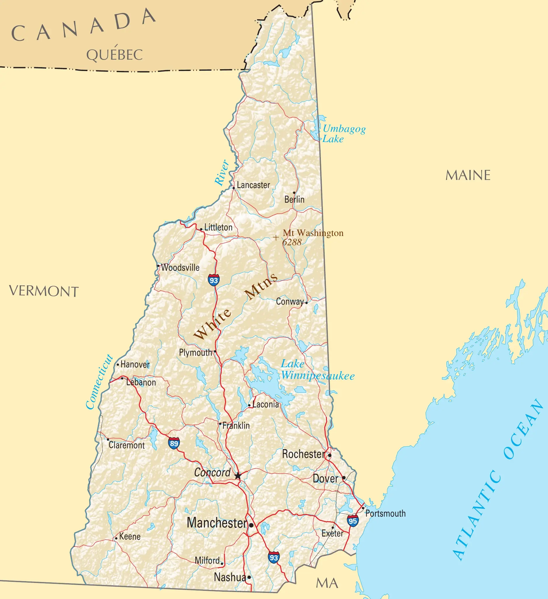 Carte New Hampshire