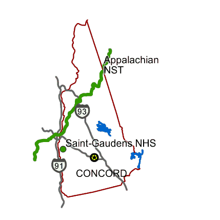 Carte des parcs New Hampshire
