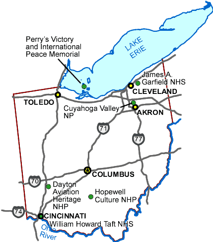 Carte des parcs Ohio