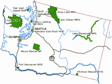 Carte des parcs Washington