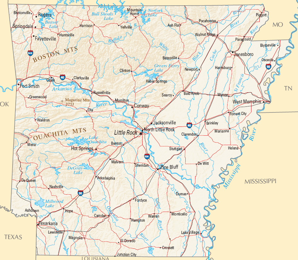 Carte Arkansas