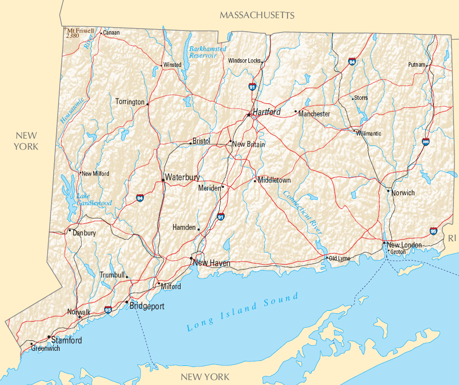 Carte Connecticut