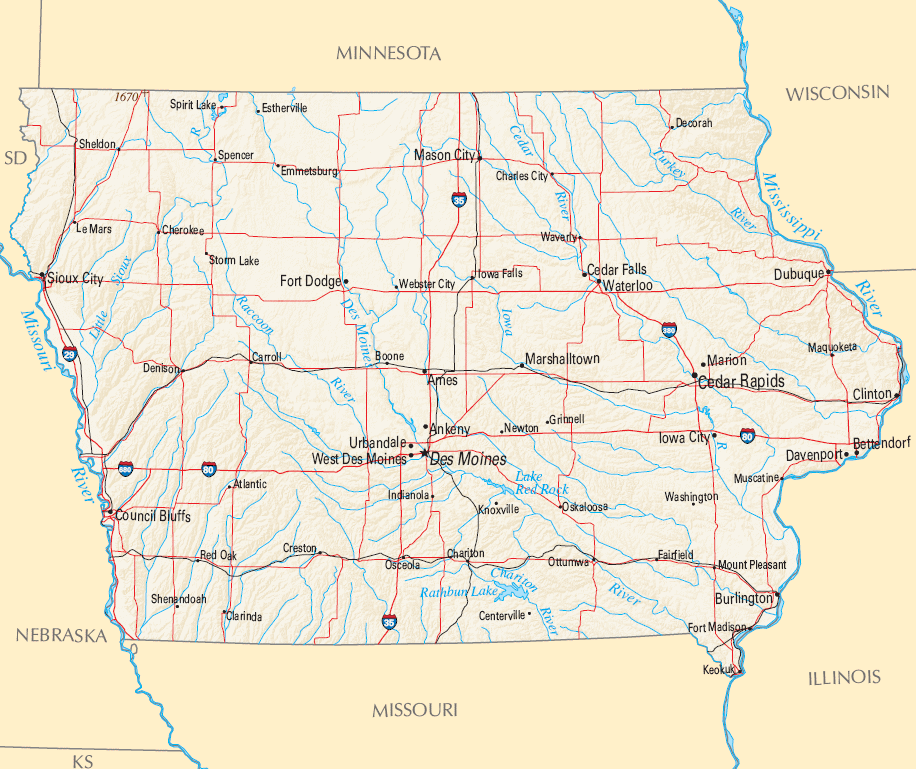 Carte Iowa