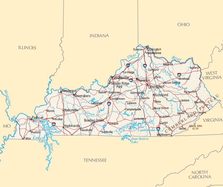 Carte Kentucky