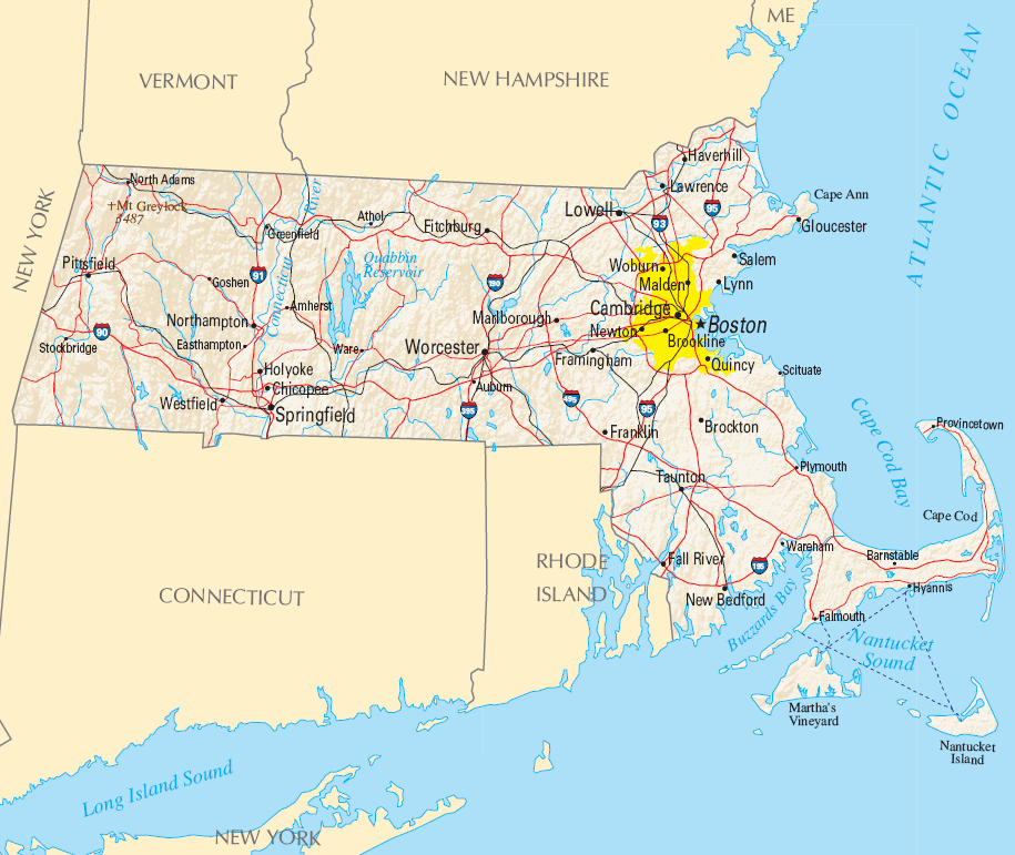 Carte Massachusetts