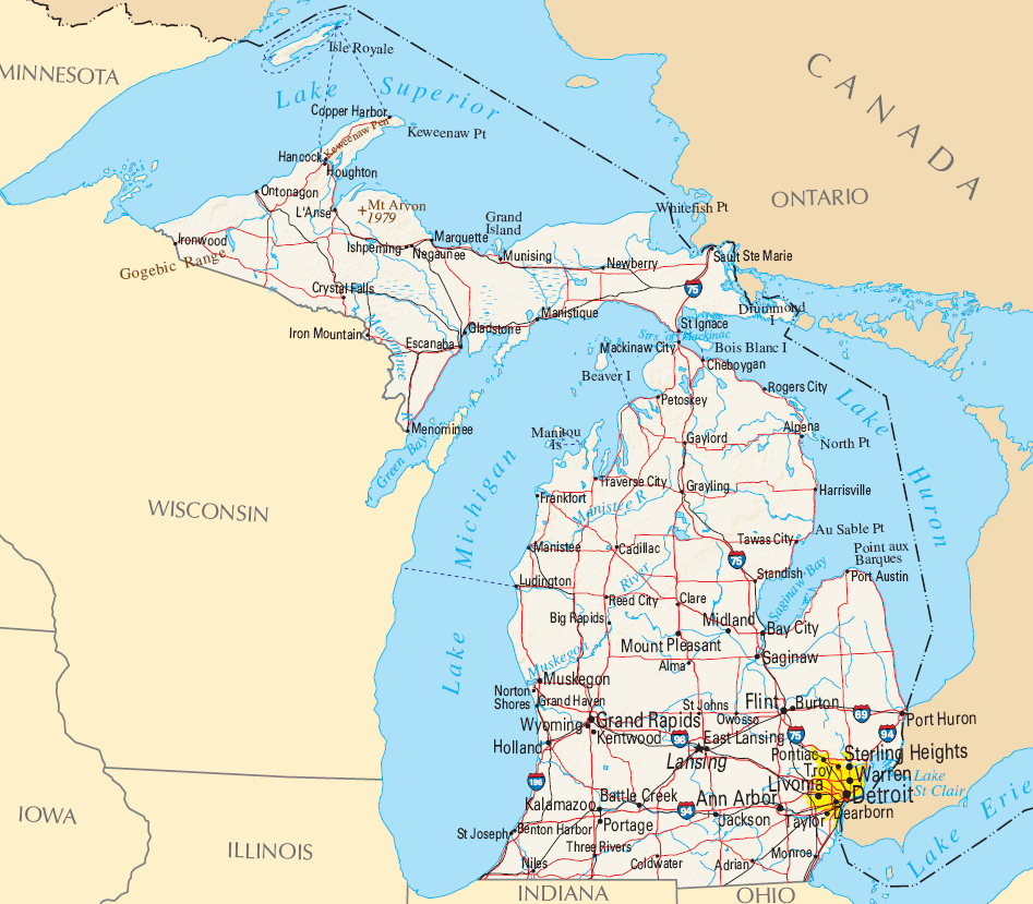 Carte Michigan