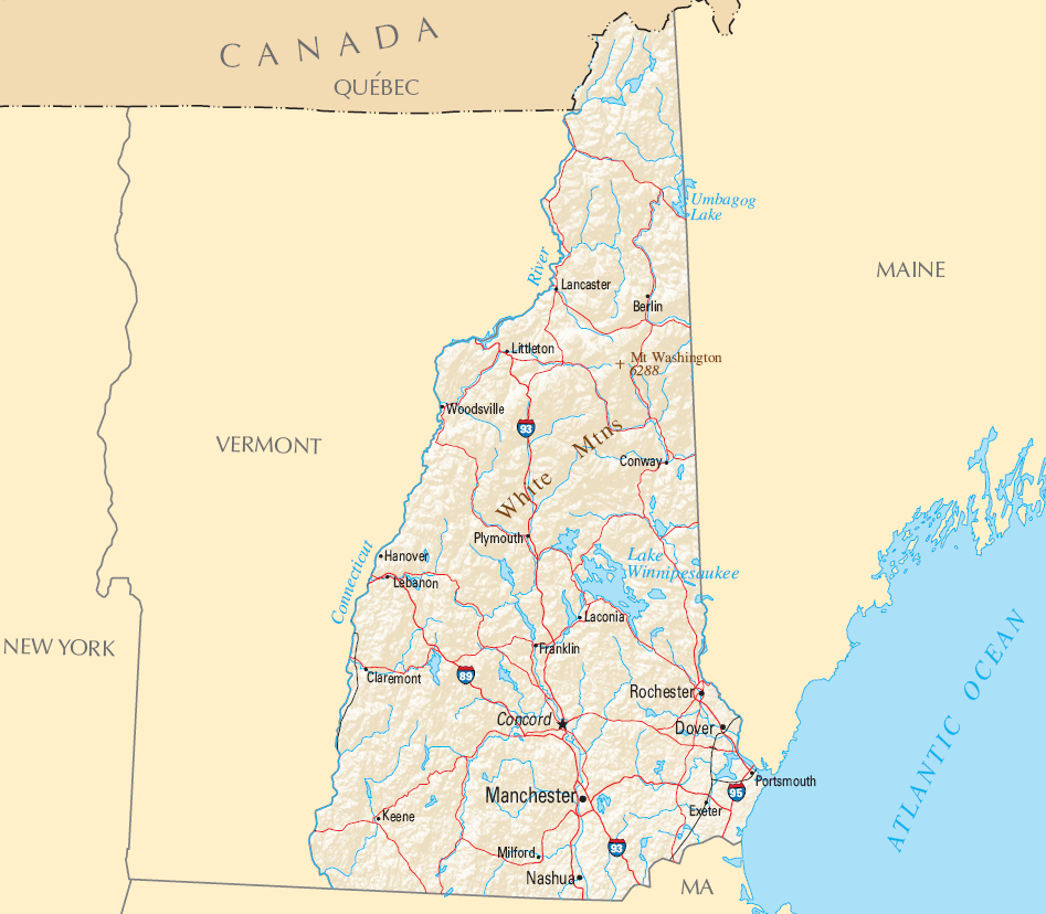 Carte New Hampshire