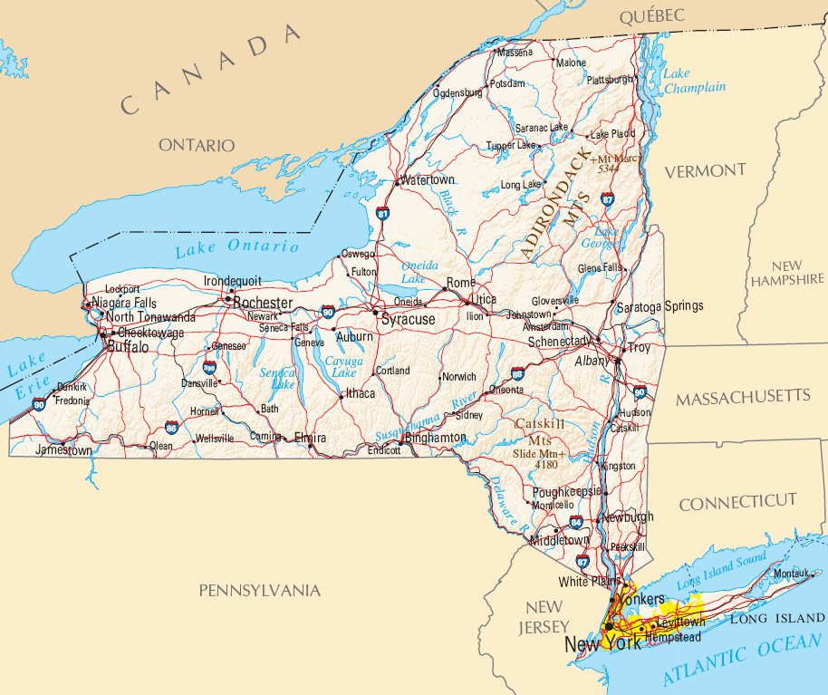 new york carte états unis