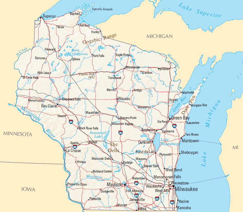 Carte Wisconsin