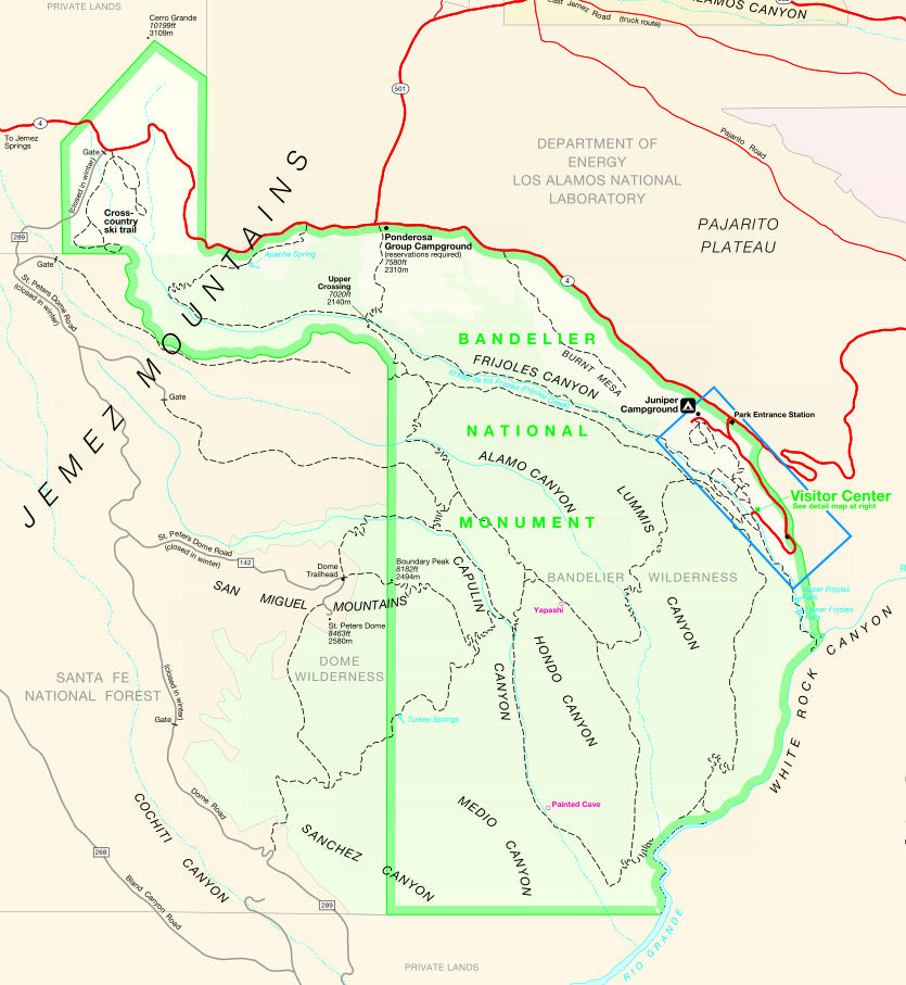 Carte Bandelier National Monument