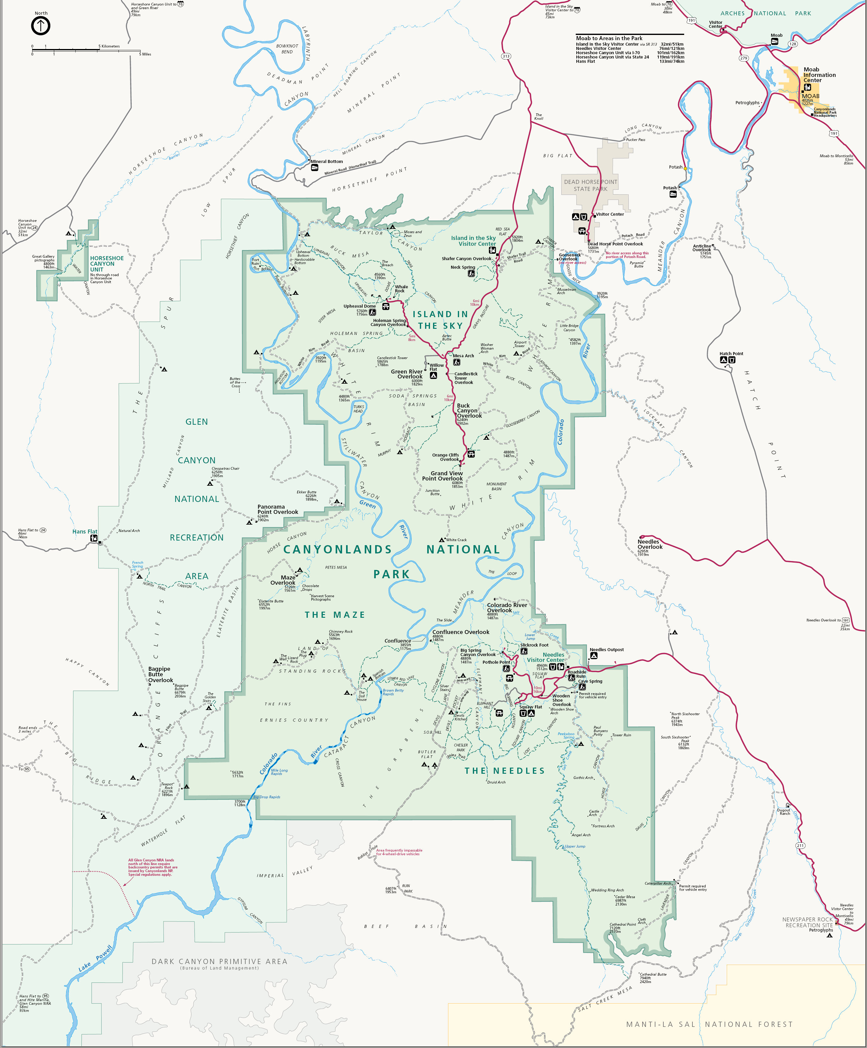  Carte  plan Canyonlands National  Park 