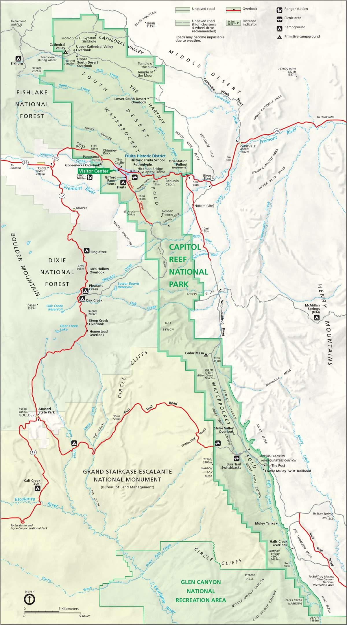 Carte Capitol Reef National Park